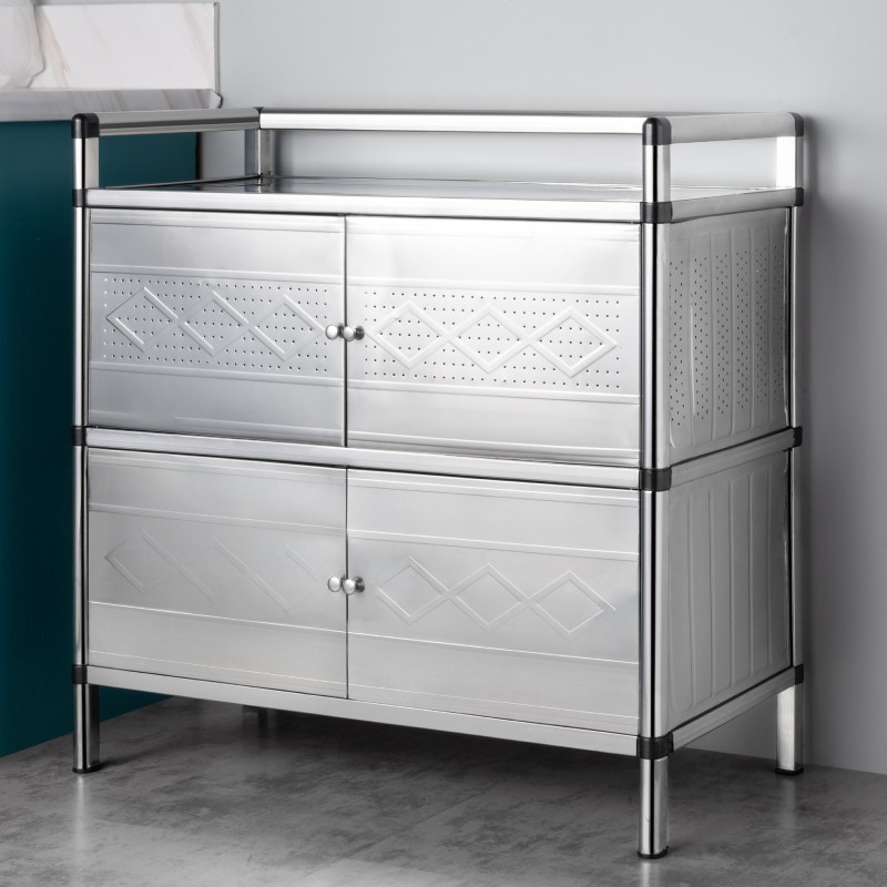 ES Lemari Dapur Stainless Steel Lemari Penyimpanan perlengkapan Dapur