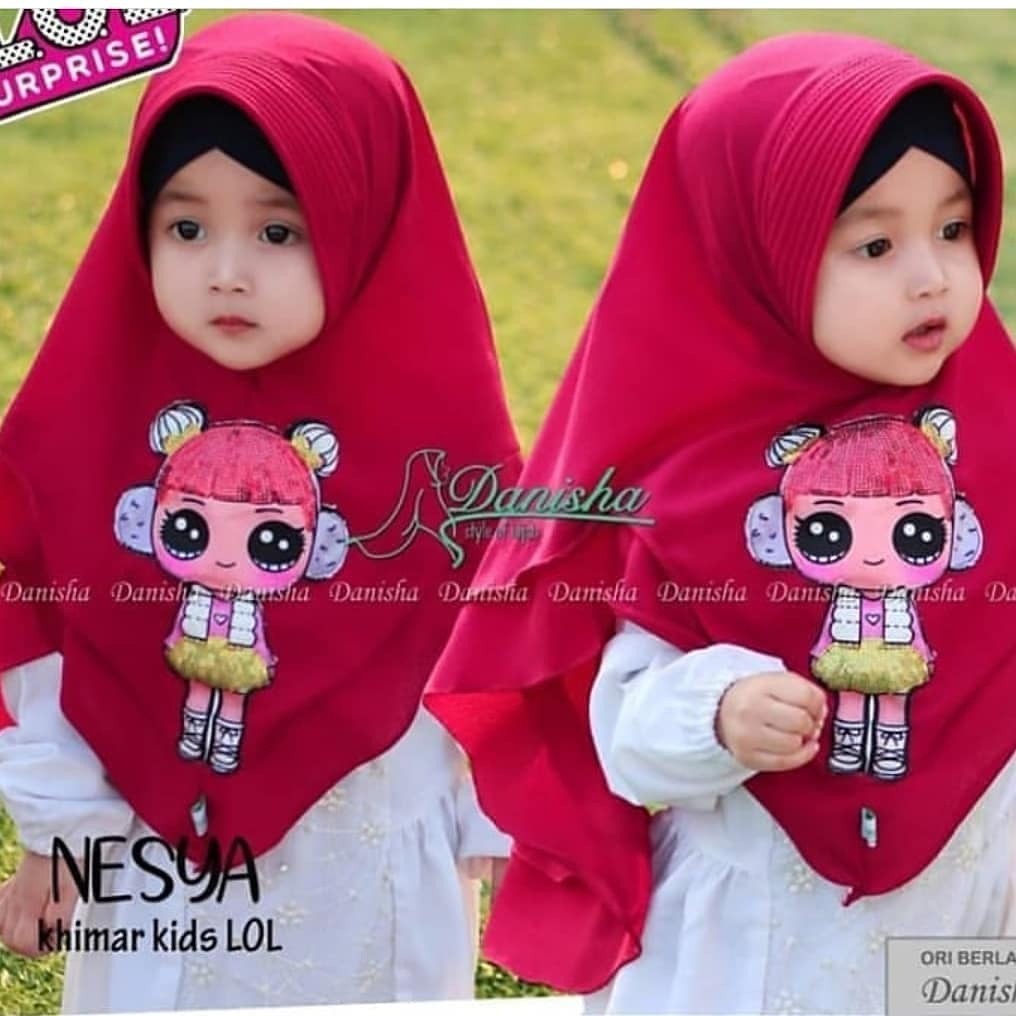 NEISYA Khimar KIDS 2 Lapis Hijab Anak variasi led Bisa Nyala Jilbab