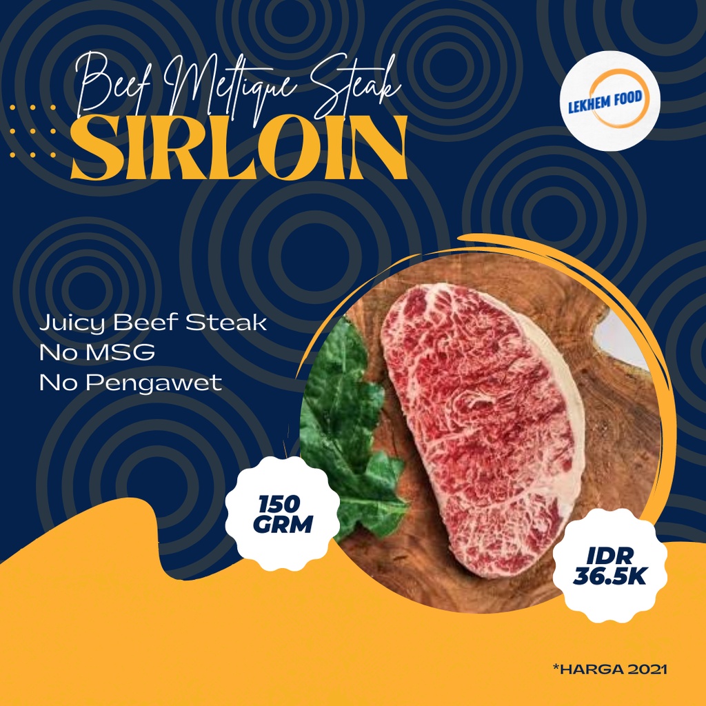 Jual Lekhem Sirloin Meltiq Steak 150 Gram Shopee Indonesia