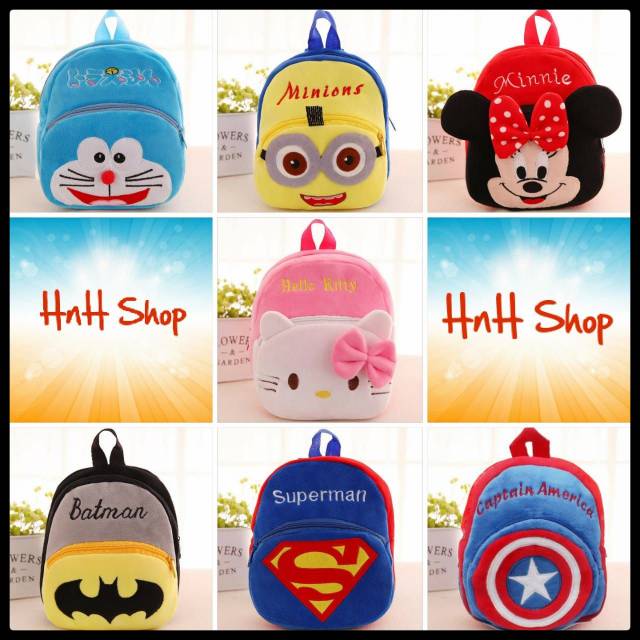 K1112 Tas Ransel Anak Mini Sekolah Play Group Kartun Karakter Murah