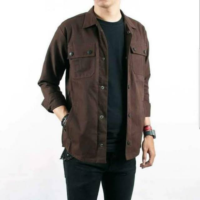 JAKET TRUCKER PRIA CANVAS / SEMI PARKA M XXL JUMBO MURAH