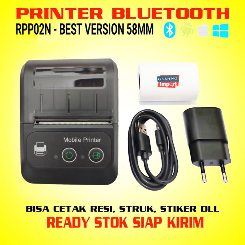 Jual PRINTER BLUETOOTH BLUETUT BLOOTOTH PORTABLE THERMAL KASIR BARCODE LABEL BISA CETAK RESI