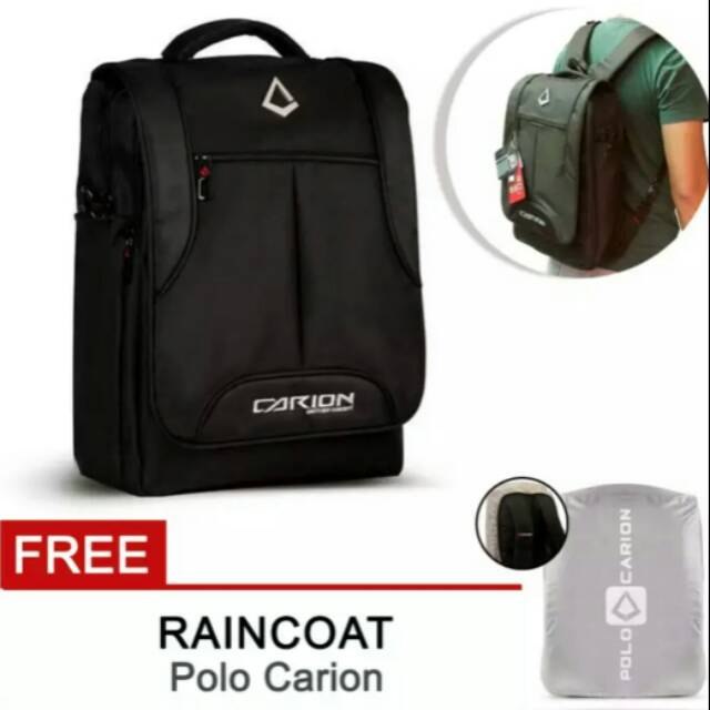 Polo Carryon 330006 Tas Ransel/Laptop Tri-Fungsional, Hitam