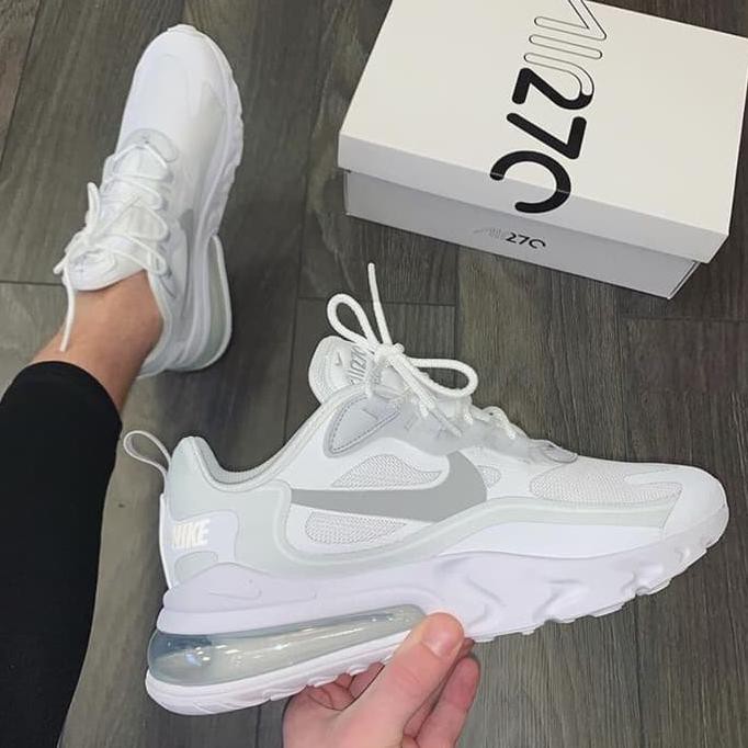 Jual Promo Sneakers Nike Air Max 270 React "White/Light Smoke Grey-Pure Platinum" Termurah | Shopee Indonesia