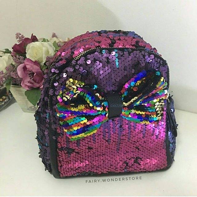SEQUIN BACKPACK PITA TAS SEKOLAH ANAK CEWEK MANIK MANIK BISA BERUBAH WARNA TAS SEQUIN Shopee