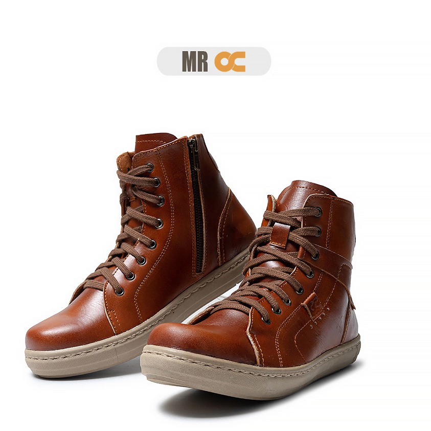 Jual Sepatu Boot Pria Warna Coklat 100% Kulit Asli | Shopee Indonesia