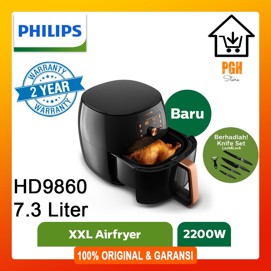 Jual (Harga Promo) Philips Premium Air Fryer Xxl Digital Hd9860/90 Hd 9860 | Shopee Indonesia