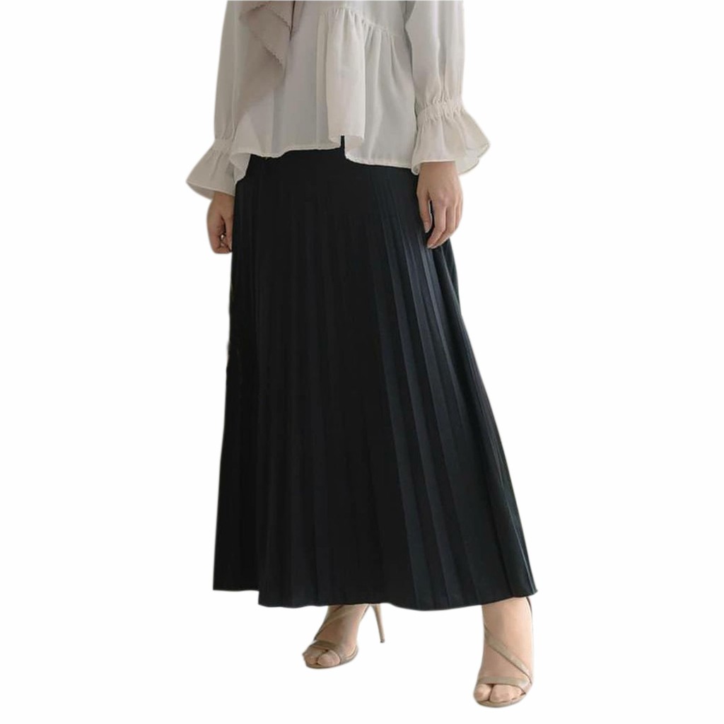 MAWADDAH Rok Panjang Wanita / Rok Plisket Premium / Rok Plisket Bahan Spandek Haiget Shopee