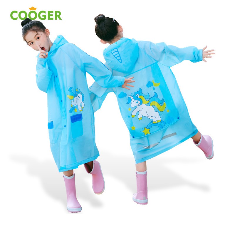 COOGER Jas hujan anak Jas hujan untuk anak laki-laki dan perempuan