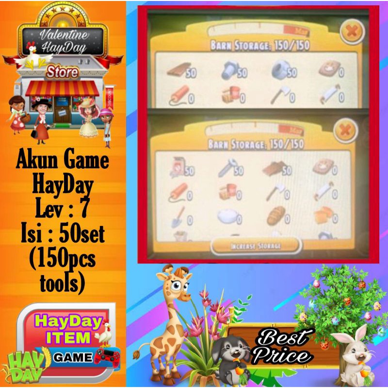Akun Game Hayday Isi 50set BEM/SEM Shopee Indonesia