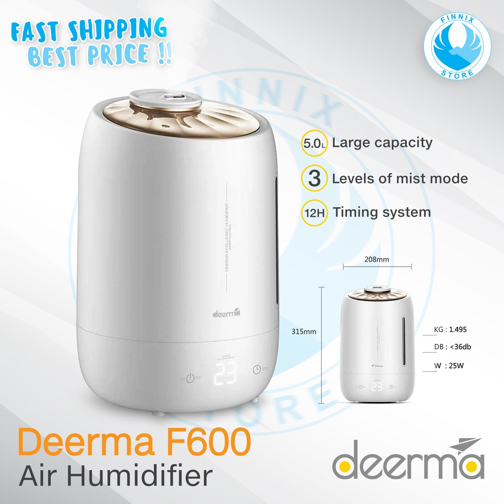 Deerma 5l Air Humidifier Dem F600 Touch Screen Pelembab Udara Shopee Indonesia