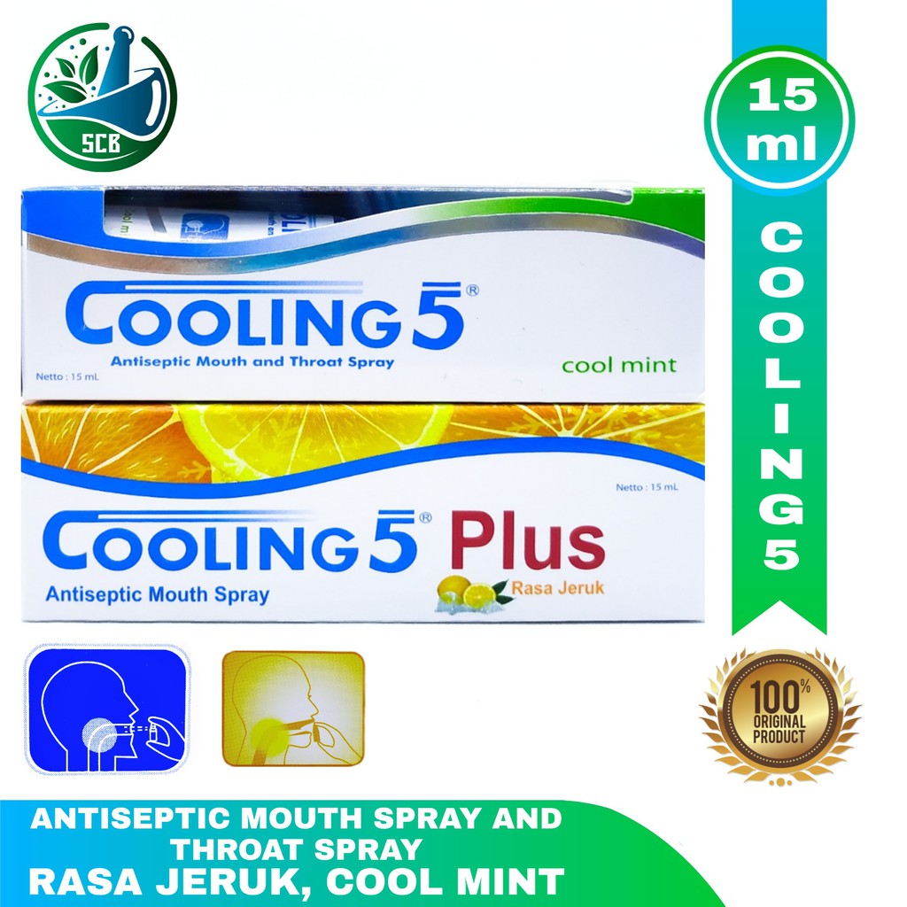 Jual Cooling 5 Antiseptic Mouth Spray / Cool Mint / Orange Flavour