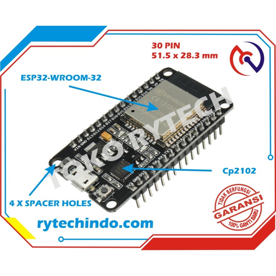 Jual [RTI] ESP32 ESP32 DOIT WIFI BLUETOOTH IOT ESP32S DEVELOPMENT