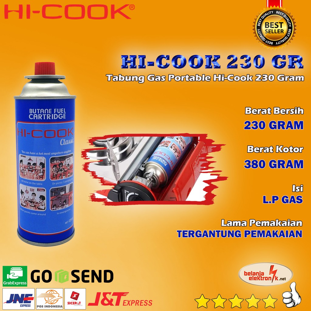 TABUNG GAS PORTABLE / GAS KALENG HICOOK 230 GRAM Shopee Indonesia