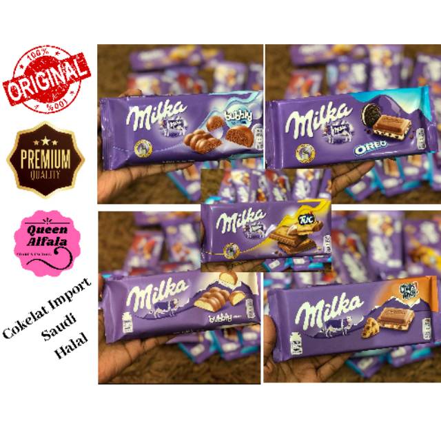 Jual Milka Chocolate 8 Varian 100% Halal / Milka Cokelat Import Saudi 100 Gram / Milka Coklat Import | Shopee Indonesia