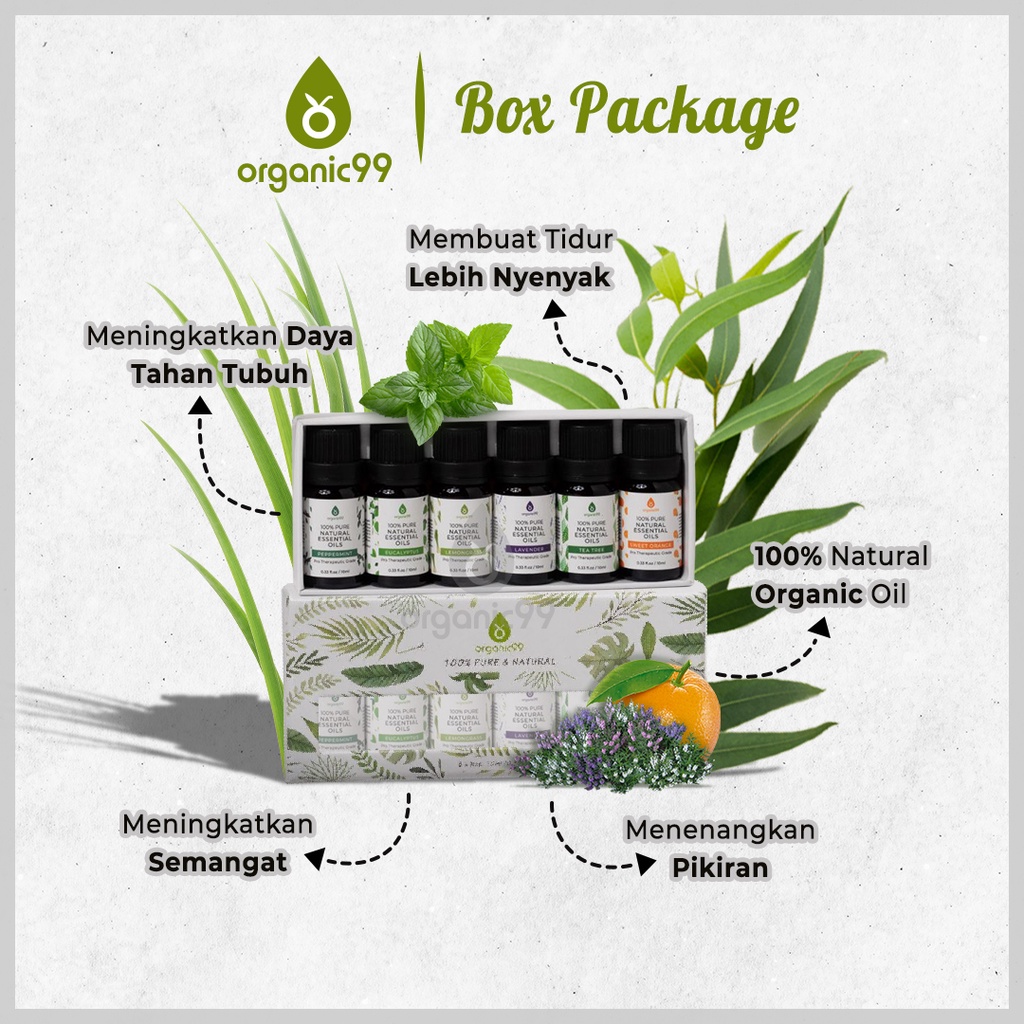Jual Essential Oil Organic99 Collection 6 x 10ml Minyak Atsiri