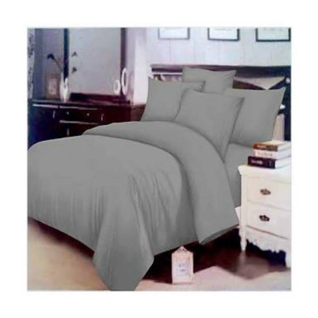 Jual Bed Cover Set Sprei Jacquard Polos Emboss Warna ABU2 Terlaris Ukuran King 180x200 Dan Queen