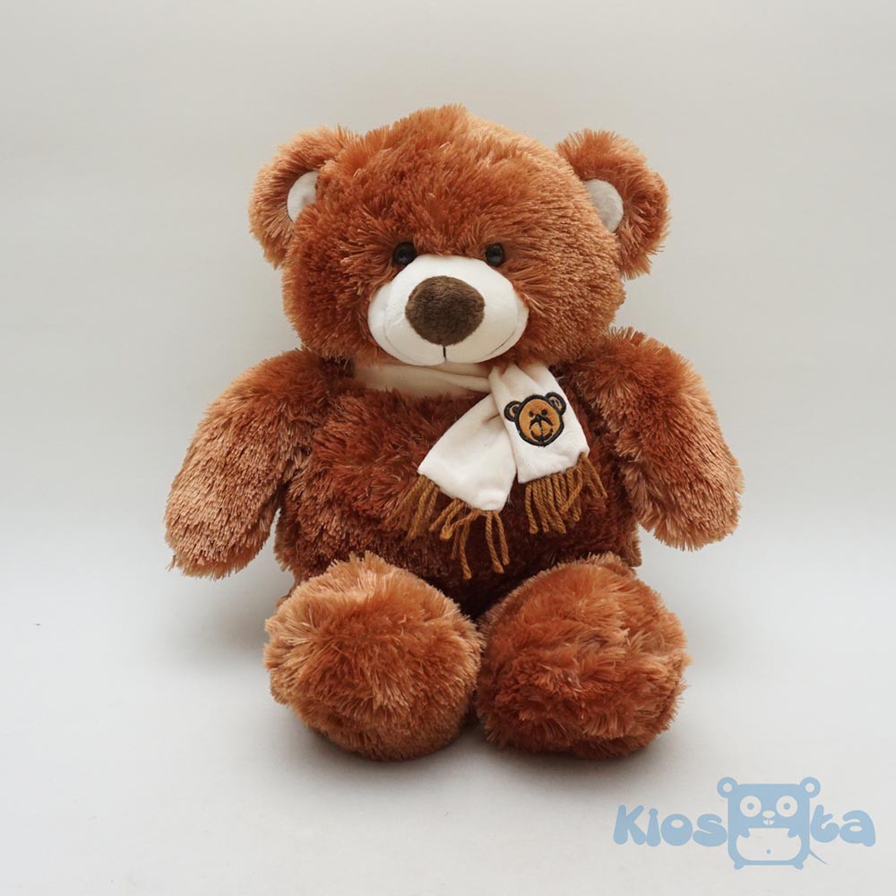 Jual Boneka Teddy Bear Coklat Tua Syal Putih Xl | Shopee Indonesia