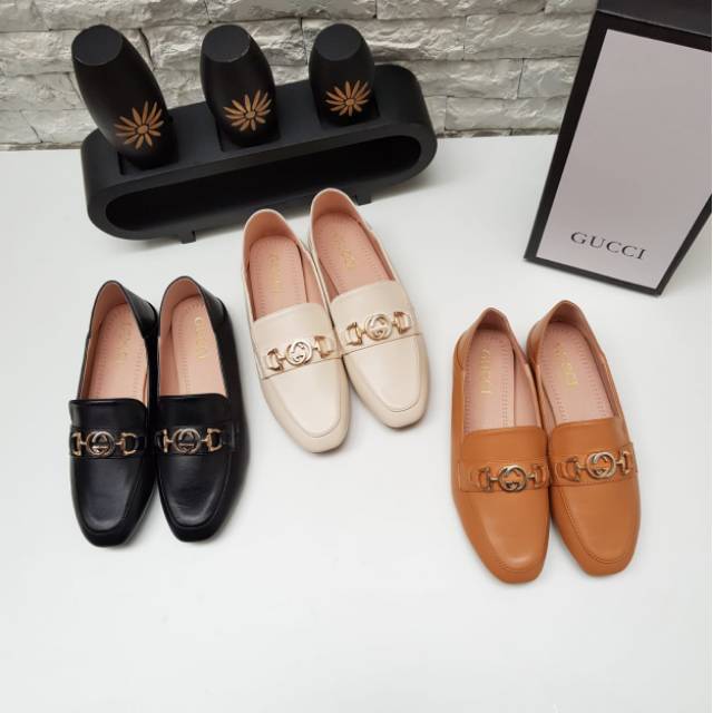 Jual Sepatu Loafer Gucci Leather Premium / Sepatu Slip On Gucci Premium | Shopee Indonesia
