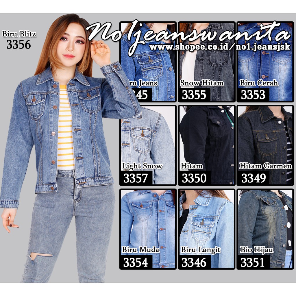 Jaket Jeans polos wanita , jaket denim polos wanita