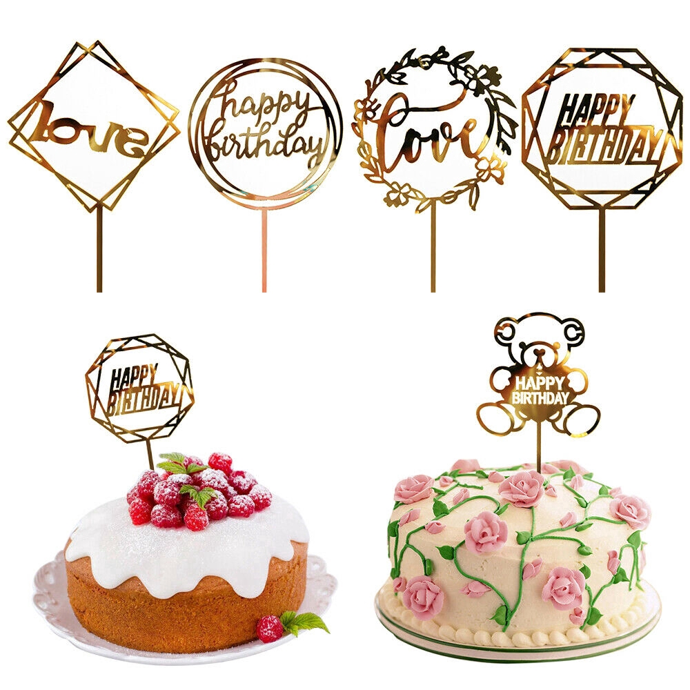 Hiasan Topper Kue dengan Bahan Akrilik dan Bentuk Tulisan