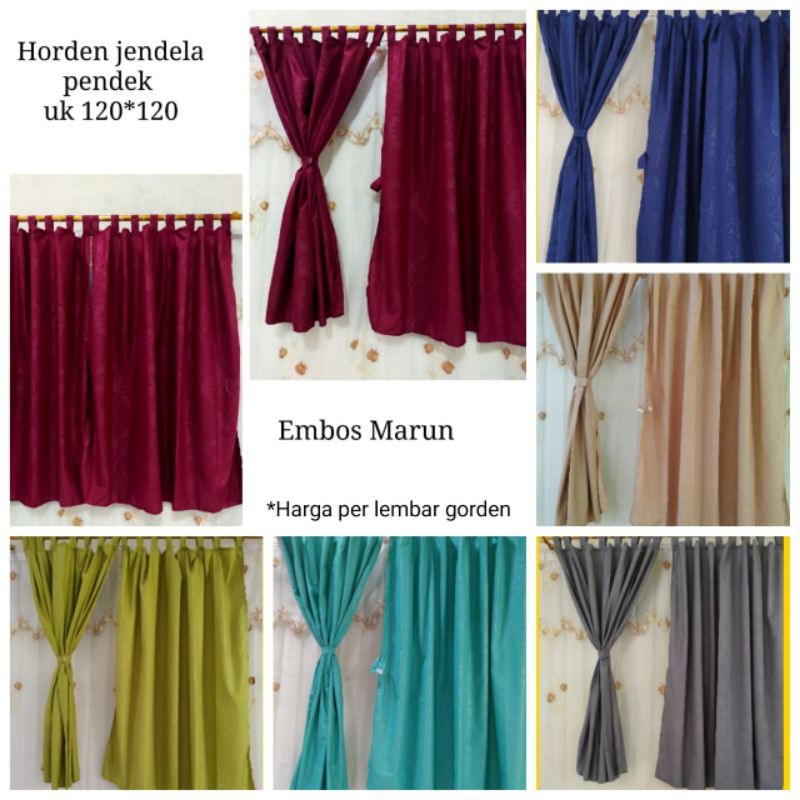 Gorden Jendela Pendek Polos Embos Gorden Kecil Gorden Jendela Kamar