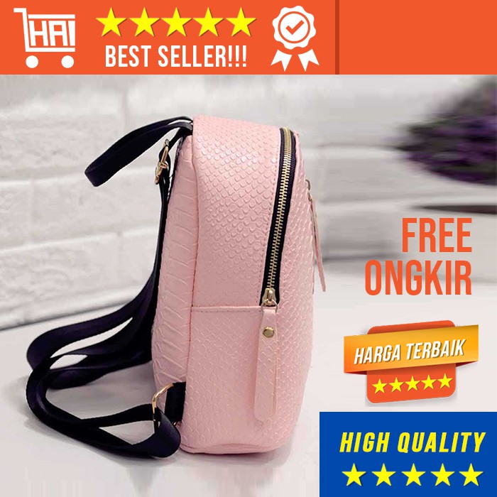 Cute Pink Girl Cute Minimalis Elegant Chic Women's Leather Backpack