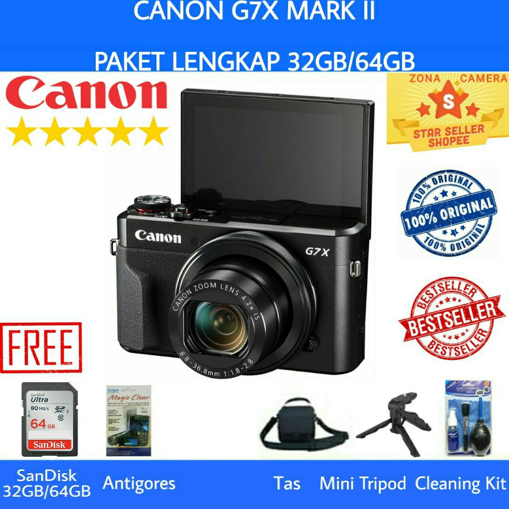 Jual Canon Powershot G7X Mark Ii / Canon G7X Mark Ii / Canon G7X Ii - Paket Lengkap | Shopee Indonesia