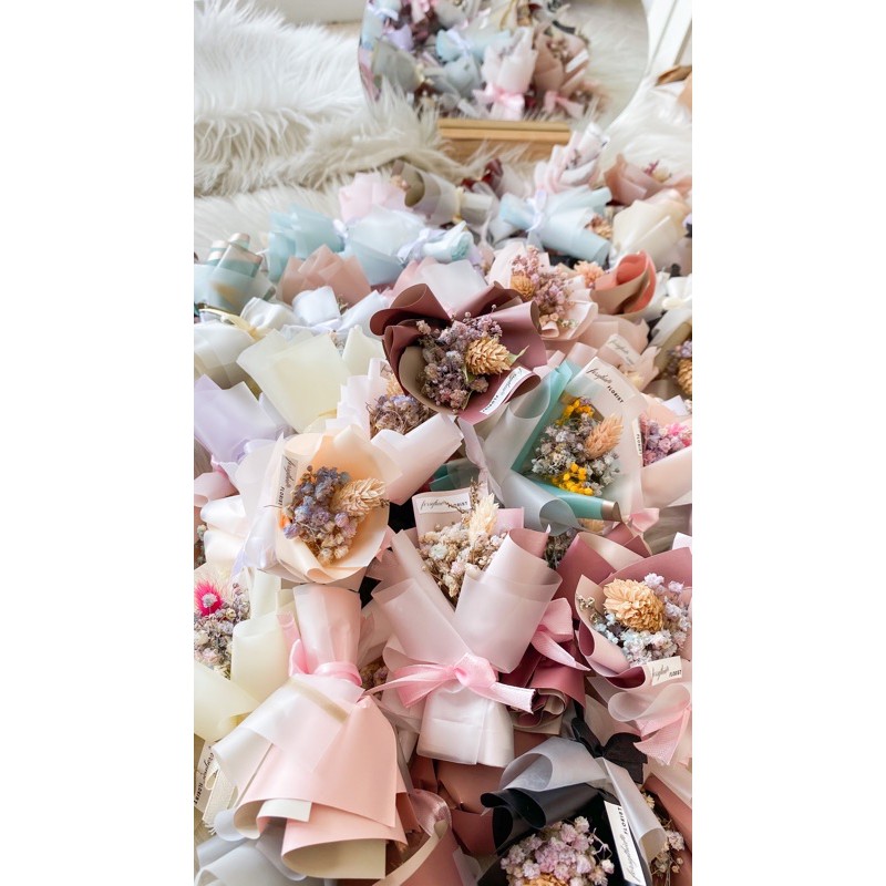 BOUQUET DRIED FLOWER MINI BUKET BUNGA KERING KECIL SMALL
