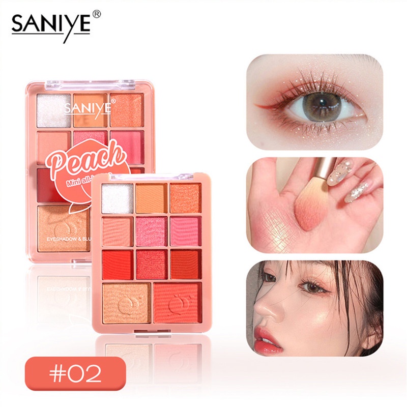 Jual SANIYE 3 IN 1 Eyeshadow Blush Highlighter Palette Kompak dan Nyaman Tekstur Matte Palet
