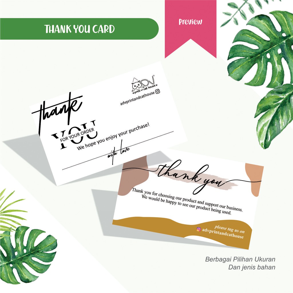 THANK YOU CARD KARTU UCAPAN TERIMA KASIH FULL COLOUR