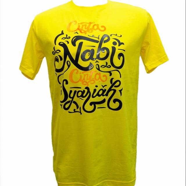 Kaos,Baju CINTA NABI CINTA SYARIAH Kuning | Shopee Indonesia
