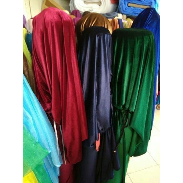 Bahan kain polos bludru Stretch / velvet Stretch / kain meteran / kain
