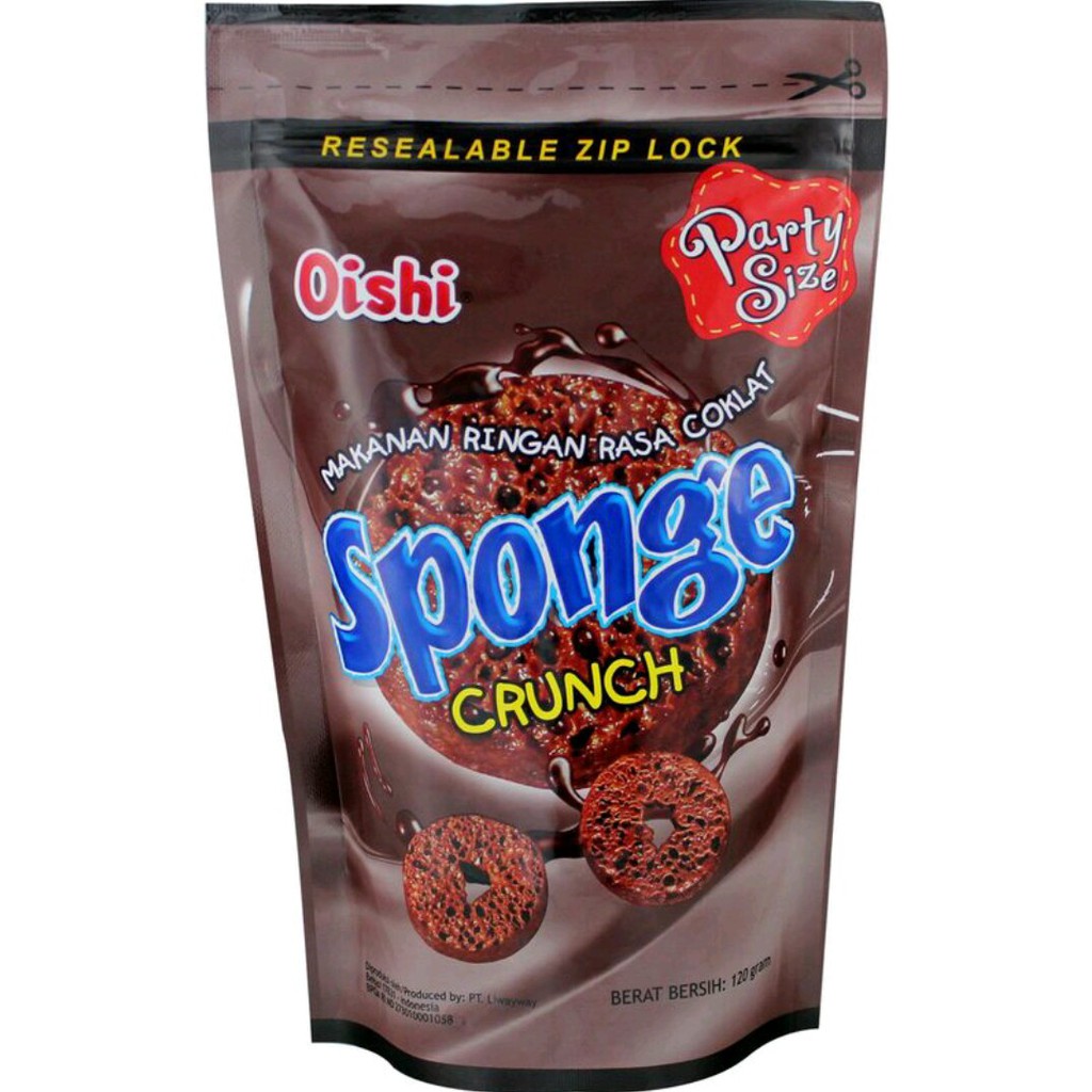Jual Oishi Sponge Crunch Chocolate Makanan Ringan Manis Rasa Coklat Renyah Enak - 120Gr | Shopee Indonesia