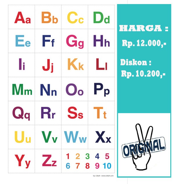 Poster Belajar Abjad Latin Anak Huruf Kapital Huruf Kecil | Shopee Indonesia