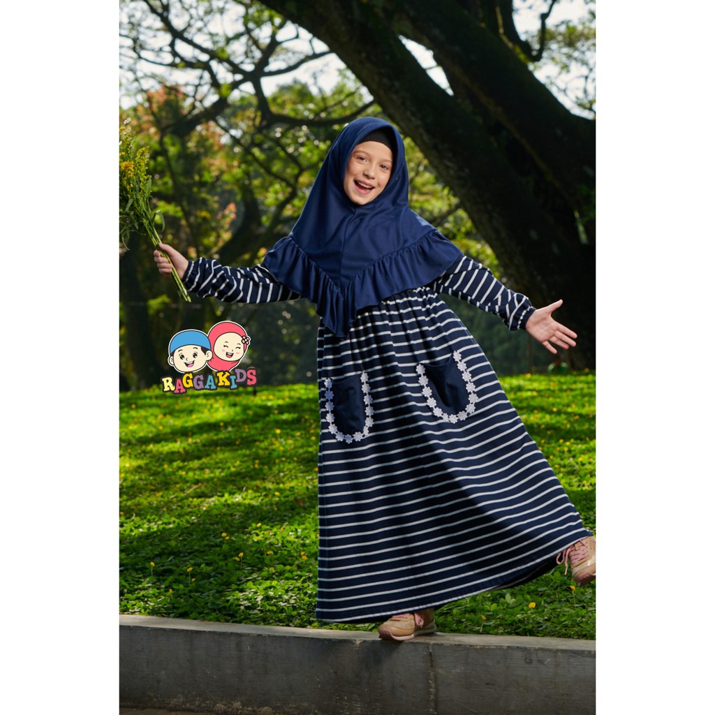 BAJU GAMIS ANAK PEREMPUAN TERBARU SYAR'I CASUAL GAMIS COUPLE RAGGAKIDS