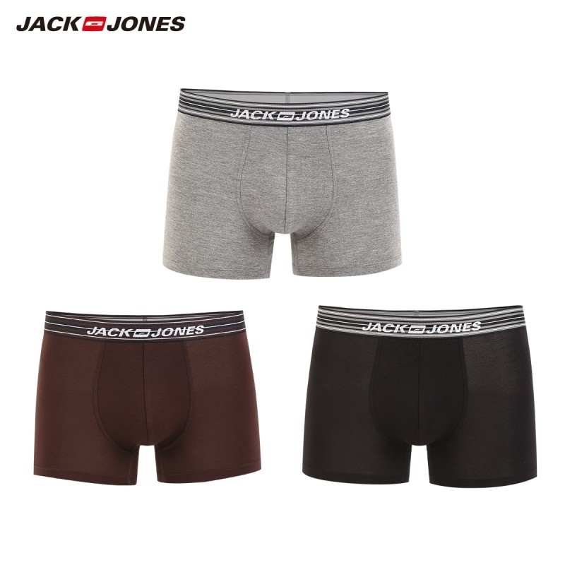 Jual Sale(Po) Jackjones Men's Stretch Boxer Shorts Men's Underwear 3-Pack Plain Color Homewear Men's | Shopee Indonesia