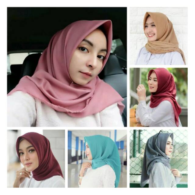 Jilbab Segiempat Polos SAUDIA ANSANIA Shopee Indonesia