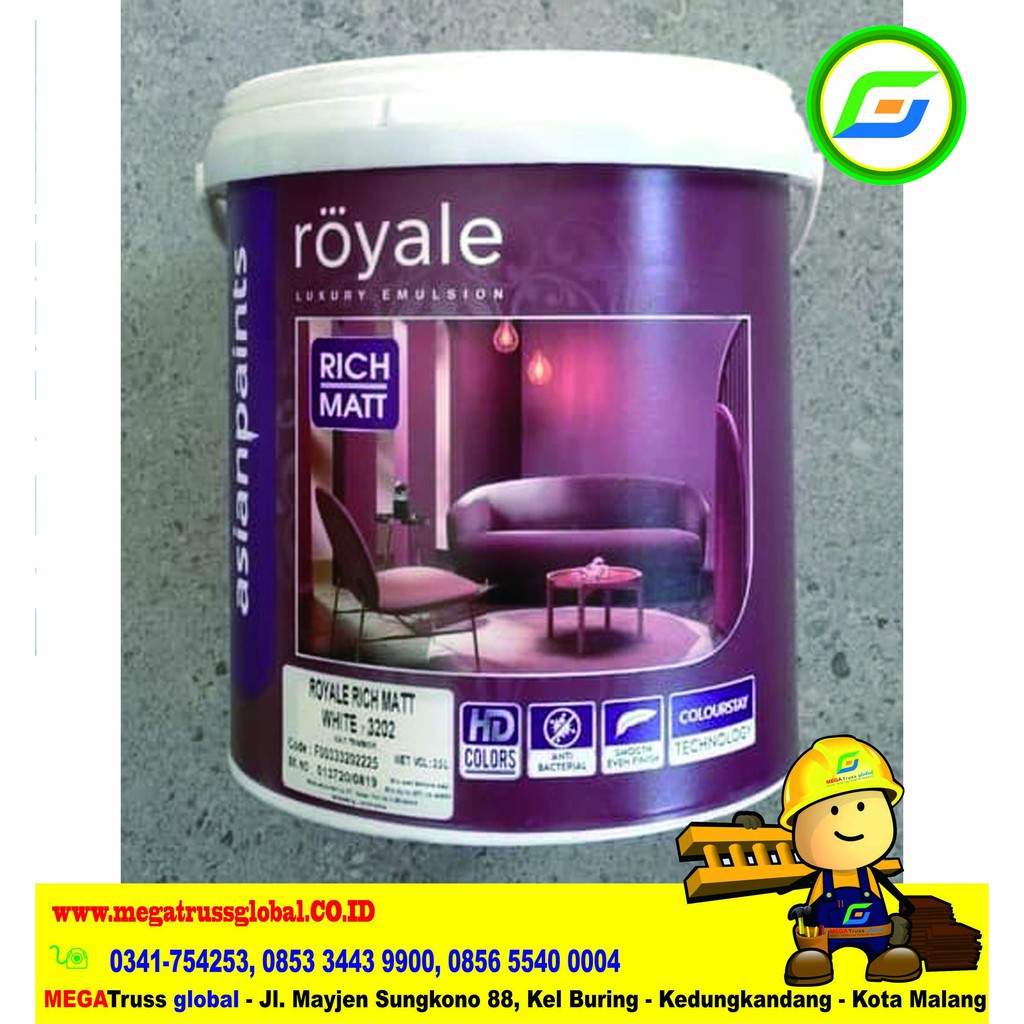 Jual Asian Paint Cat Tembok Interior Royale Rich Matt cat tembok asian
