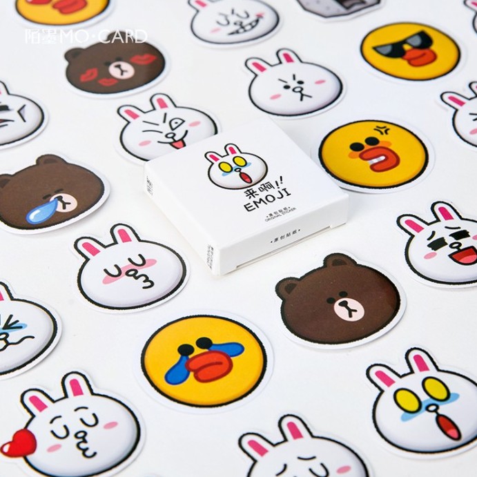 45Pcs Stiker Label Motif Kartun Lucu untuk Dekorasi DIY