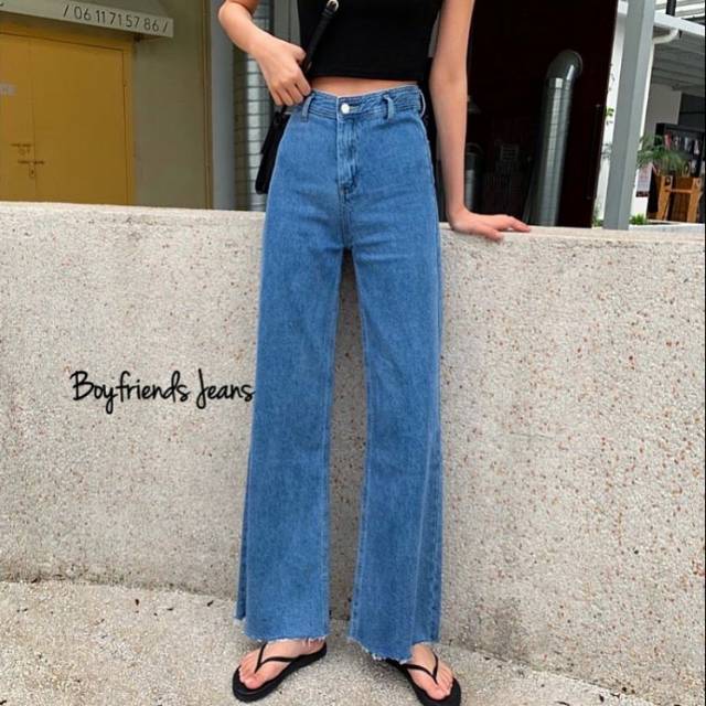 Kulot unfinished medium / Kulot jeans / Celana kulot / HW jeans/ Highwaist Jeans/ Celana wanita