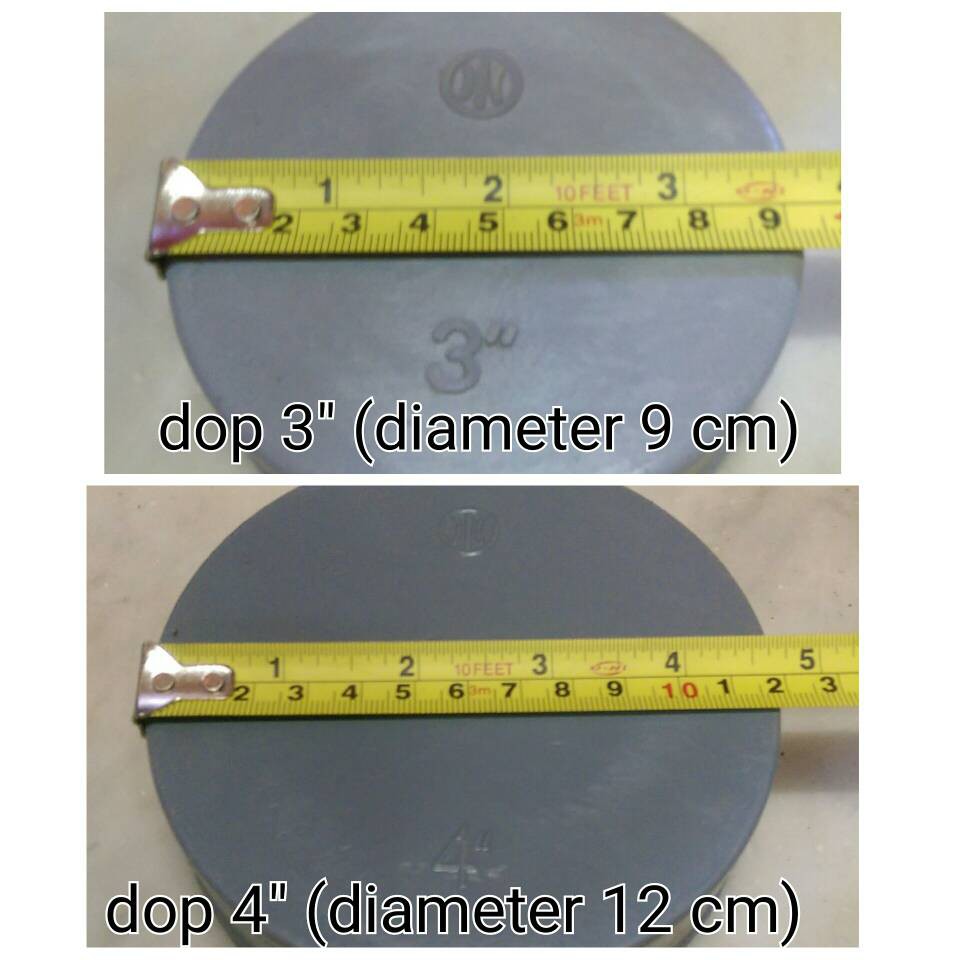 TUTUP PIPA PVC 3&quot; 9 CM ATAU 4&quot; 12 CM DOP POLOS PRALON 3 4 INCH Gn. Madu |  Shopee Indonesia