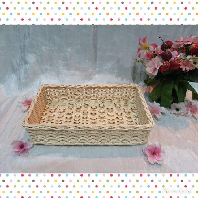 K65M Keranjang rotan kotak 30x17x7cm hampers parcel