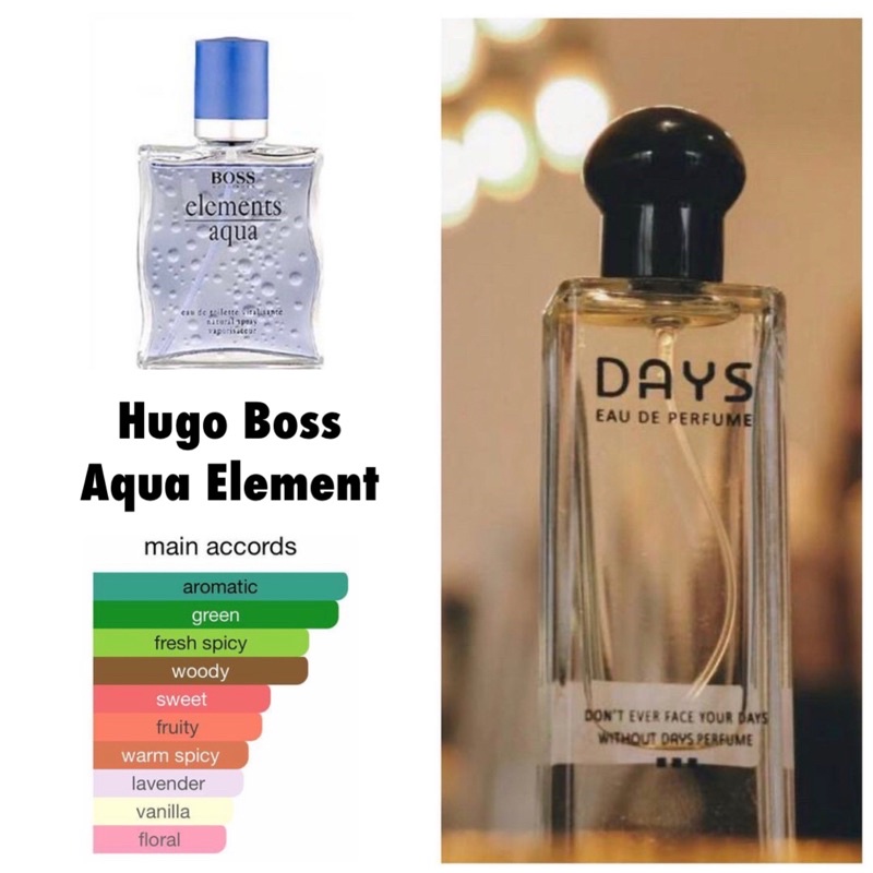 Jual DAYS PARFUME inspired by Hugo Boss Aqua Element Shopee Indonesia
