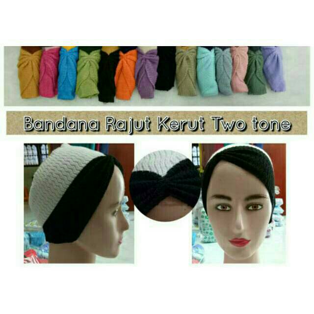 Ciput rajut bandana rajut kerut daleman kerudung jilbab hijab risty 2