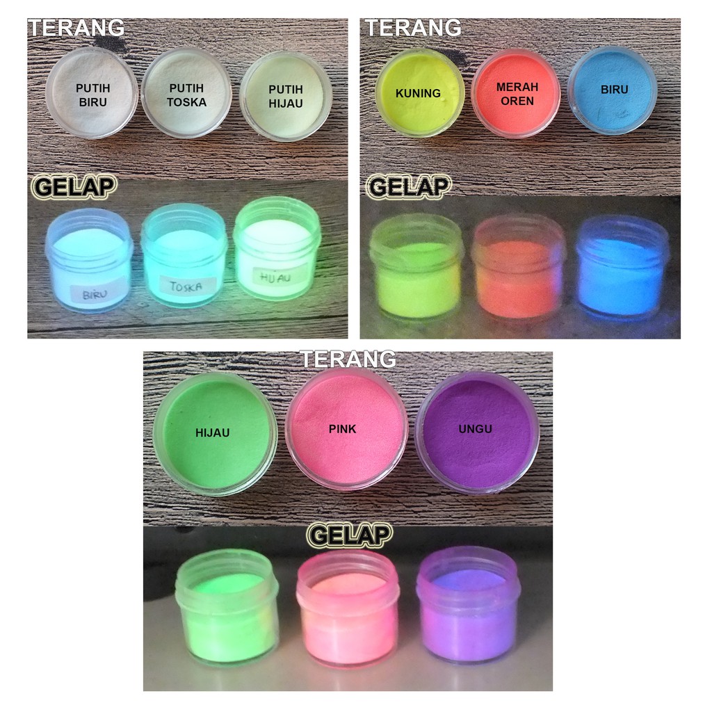 Bubuk fosfor glow in the dark paint cat glow in the dark powder serbuk  fosfor MC120 | Shopee Indonesia