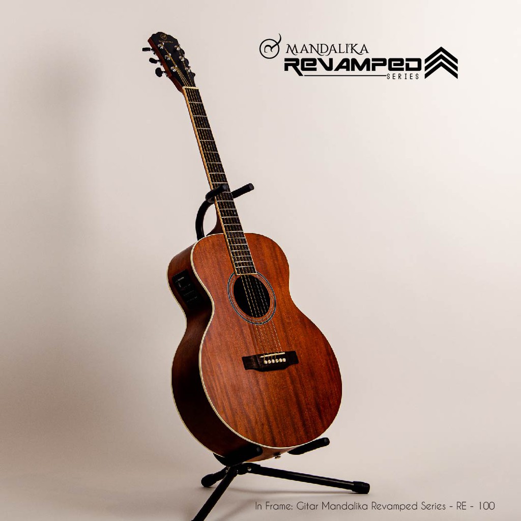 GITAR AKUSTIK ELEKTRIK MANDALIKA REVAMPED RE100 FISHMAN PRESYS+ TUNER