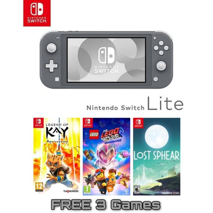 Jual Termurah Nintendo Switch Lite Grey Free 3 Games | Shopee Indonesia
