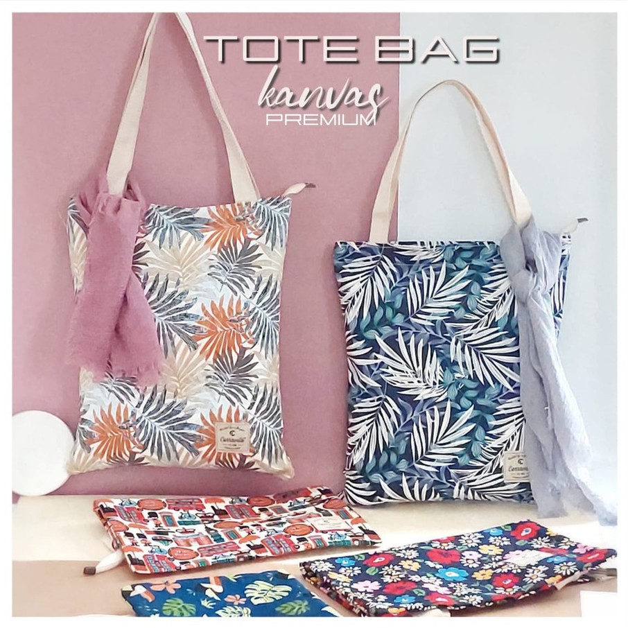TAS RITSLETING BESAR WANITA / TAS KANVAS BESAR