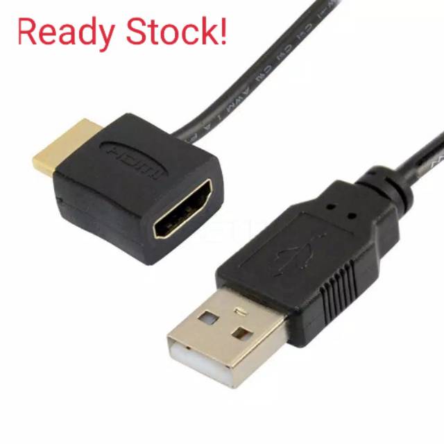 Jual Ready!! 50Cm Adapter Converter Usb 2.0 Male To Hdmi Female / Kabel Hdmi | Shopee Indonesia